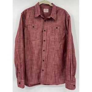 Jachs Button Up Shirt Men's Medium Twill Long Sleeve Chest Pockets